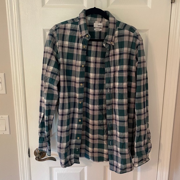 Men’s Green Plaid Flannel Shirt - Picture 1 of 5